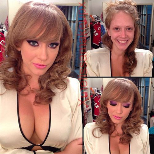 Adult entertainment stars before & after their makeup — Kagney Linn Karter