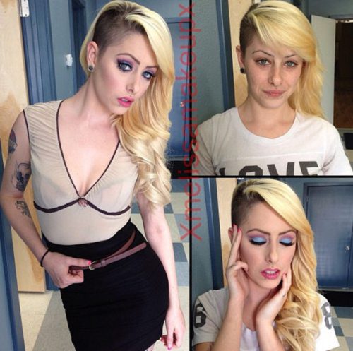 Adult entertainment stars before & after their makeup — Nicole Malice