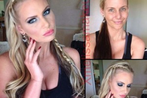 Adult entertainment stars before & after their makeup — Pheonix Marie