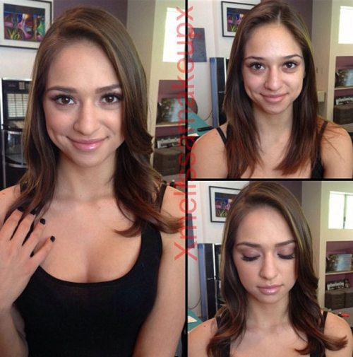 Adult entertainment stars before & after their makeup — Sara Luvv