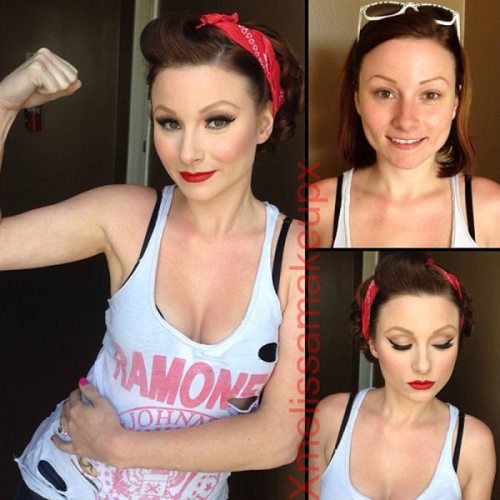 Adult entertainment stars before & after their makeup — Veruca James
