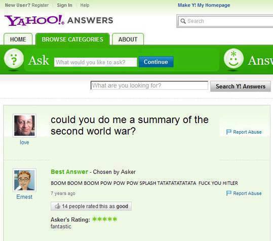 Damn you Yahoo answers...