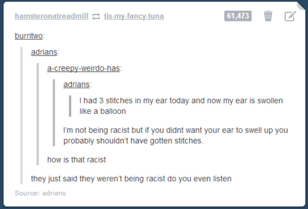 Not being racist, but…
