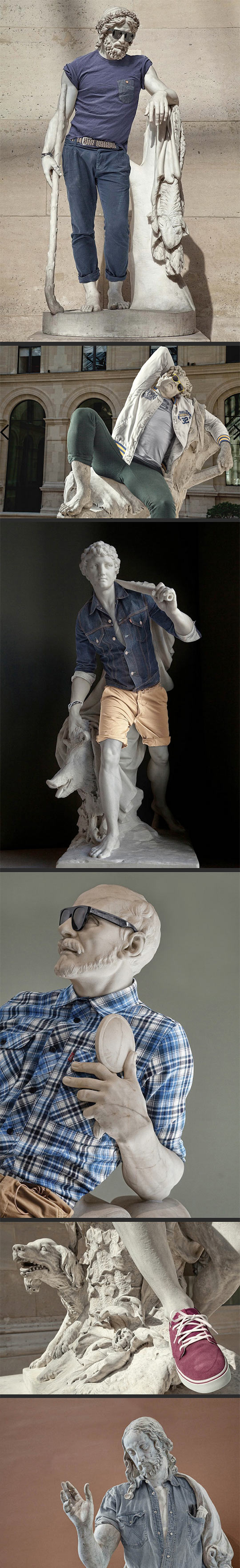 Sculptures in modern day clothes…