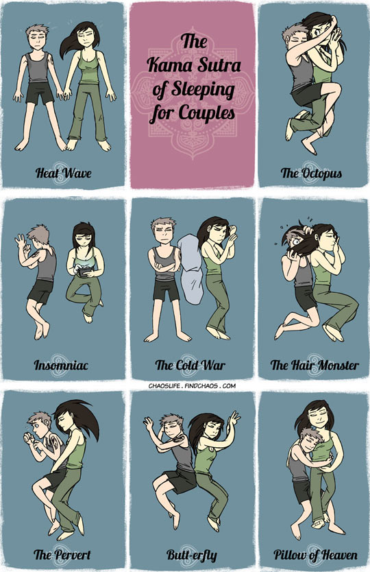 Sleeping positions for couples…