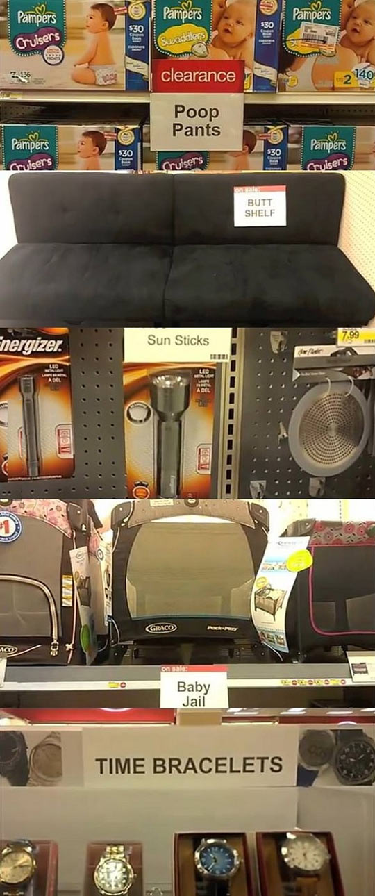 This store uses hilarious alternative names for items…