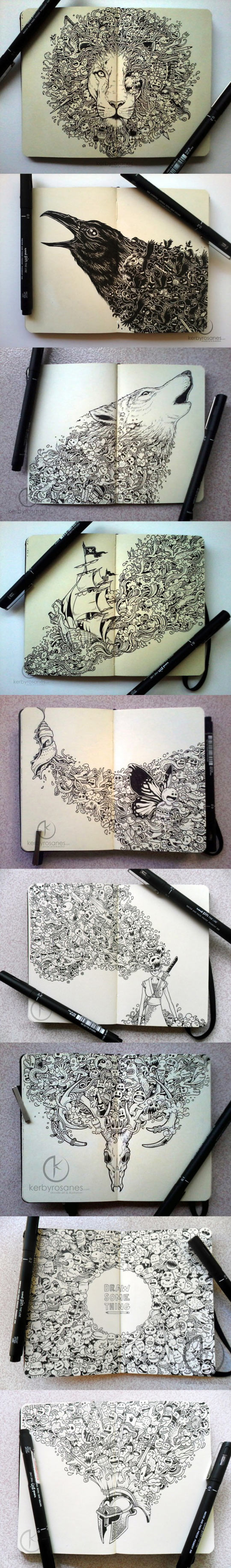 cool-Moleskin-drawings-lion-bird-incredible