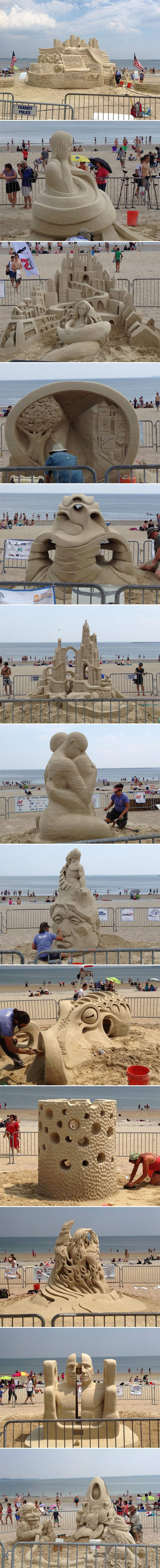 Revere Beach Sand Sculpting Festival, the octopus was the winner…