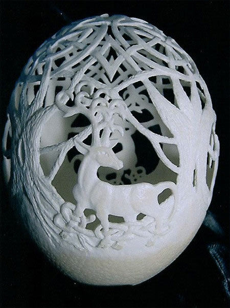Carved from an eggshell…