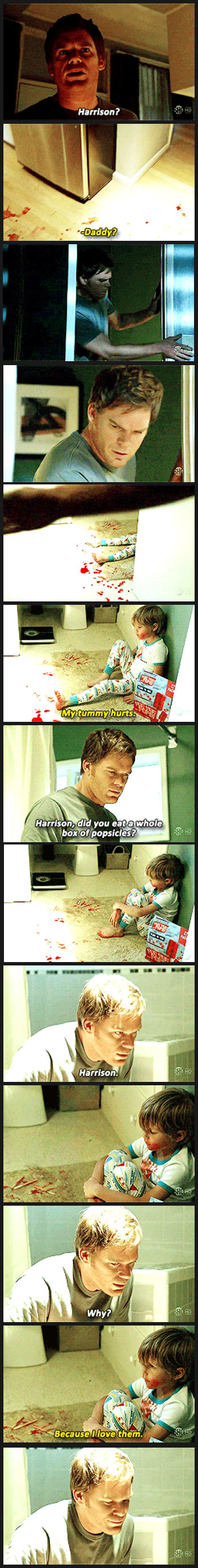 Dexter freaks out…