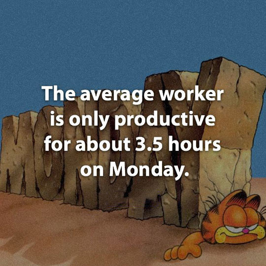 funny-Garfield-worker-productive-hours-Monday