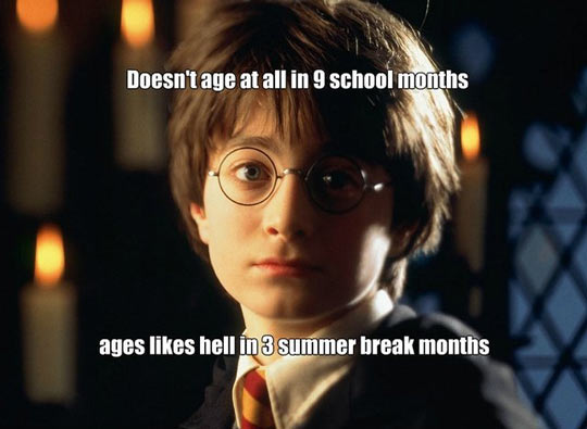 Harry Potter’s aging process…