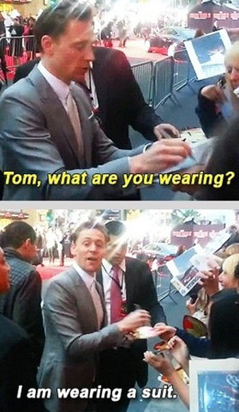 Tom Hiddleston playing it Loki…