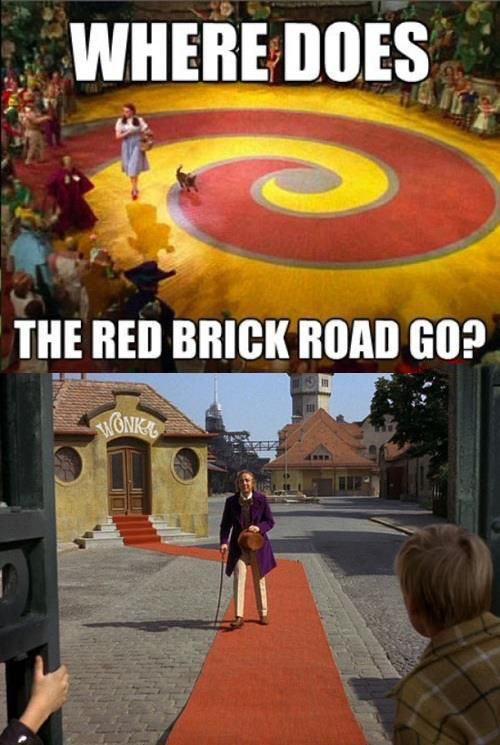 Where does the red brick road go?