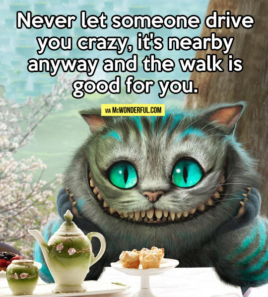 Never let someone drive you crazy…