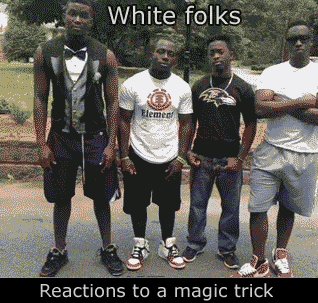 Reactions to a magic trick...