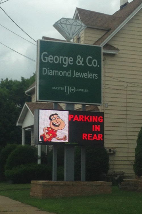 Local jewelry store has a sense of humor…