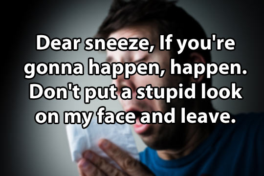 Dear sneeze…