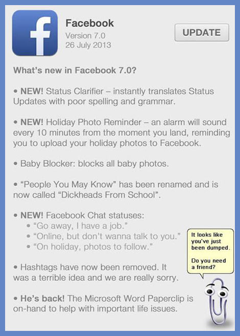 New Facebook update…