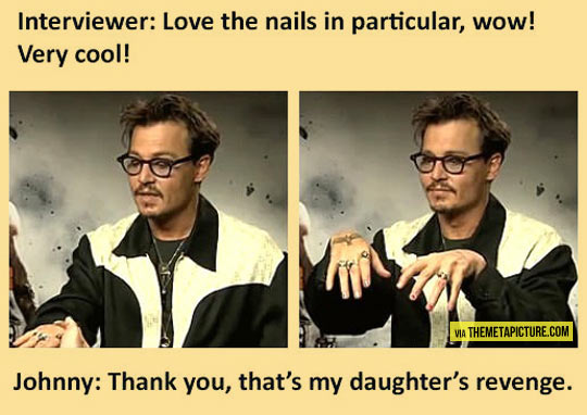 Johnny Depp and his sparkly nails…