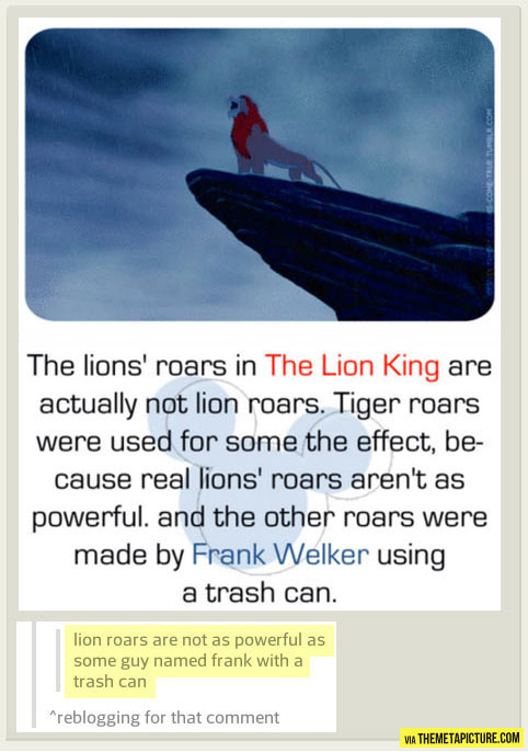 The Lion King’s roars…