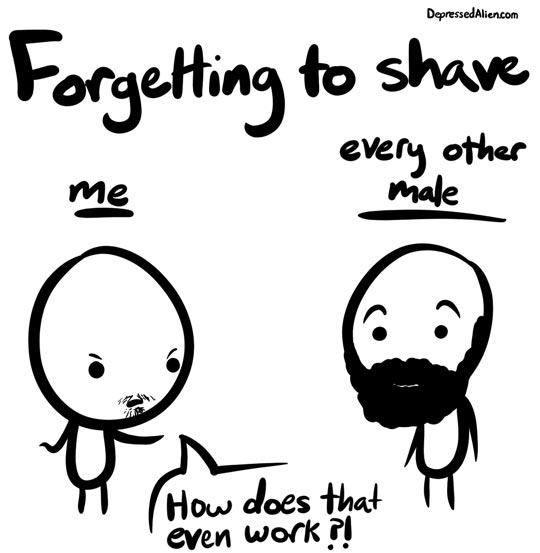 Forgetting to shave…
