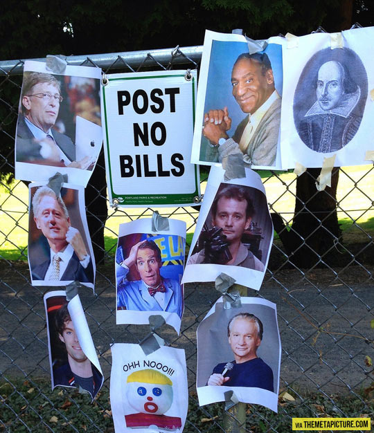 No bills allowed…