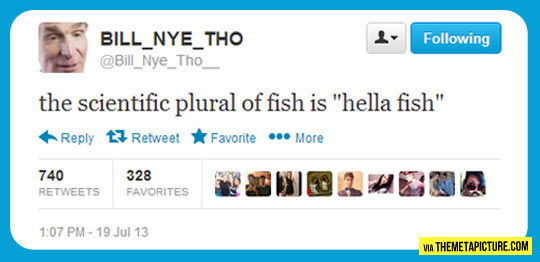 The plural of fish…