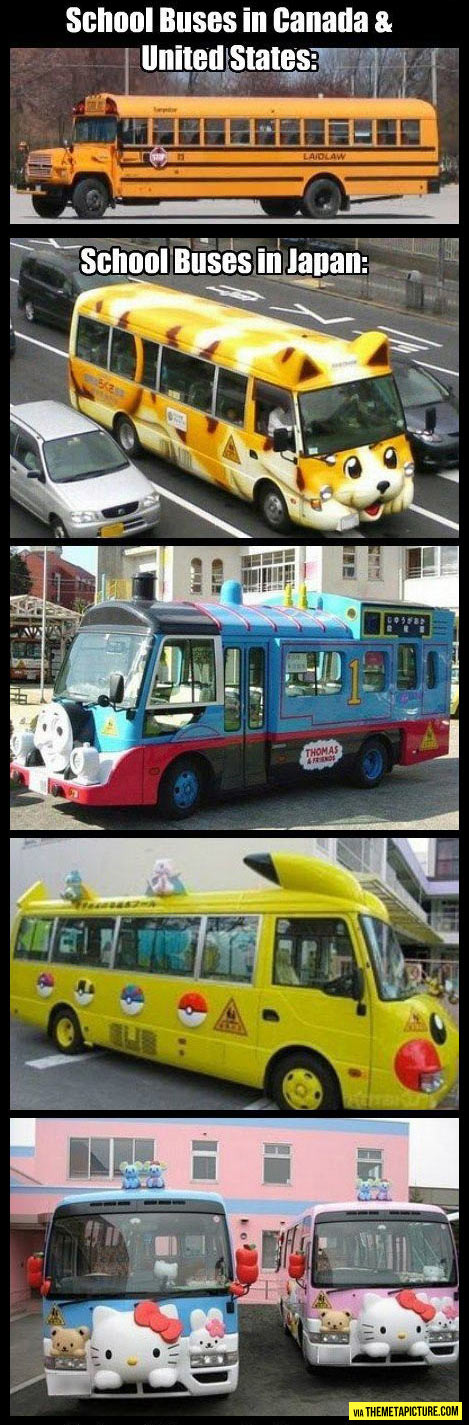 School buses: US vs. Japan…