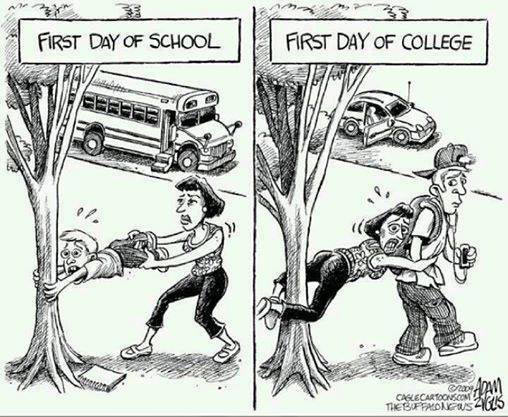 First day of high school vs. first day of college…