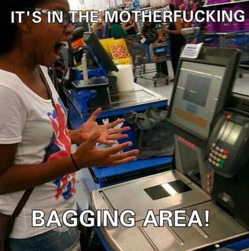 It is in the bagging area…