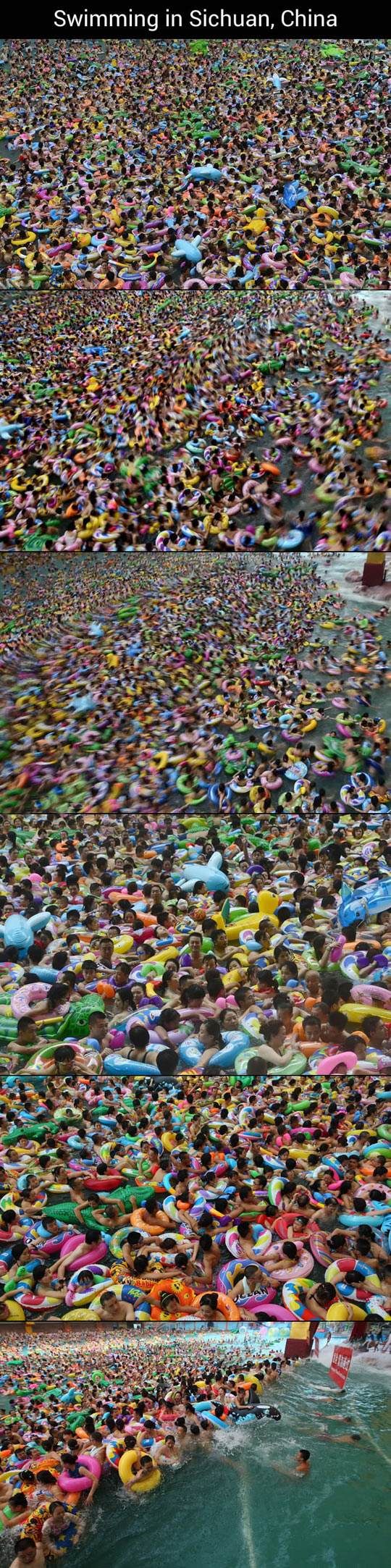 People swimming in China…