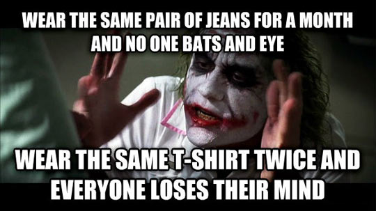 Using the same clothes…