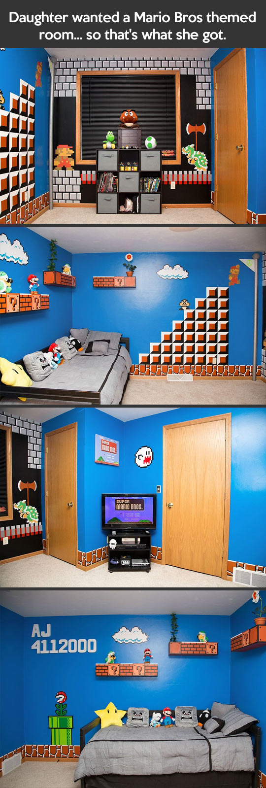 Mario Bros themed room…