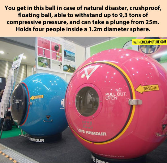 Amazing natural disaster protection ball…