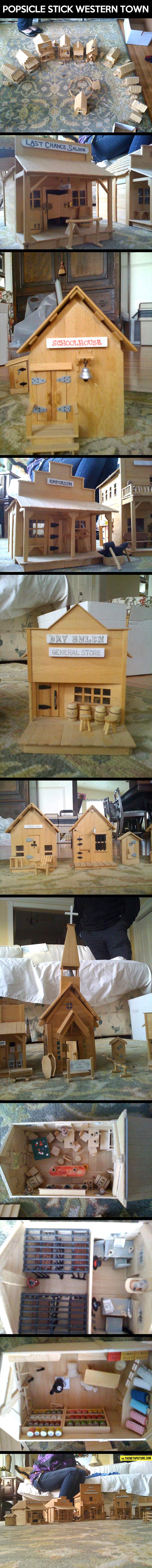 cool-popsicle-stick-Western-town