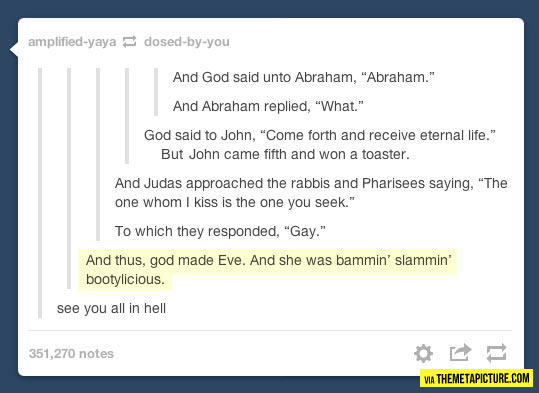 And God said to Abraham…