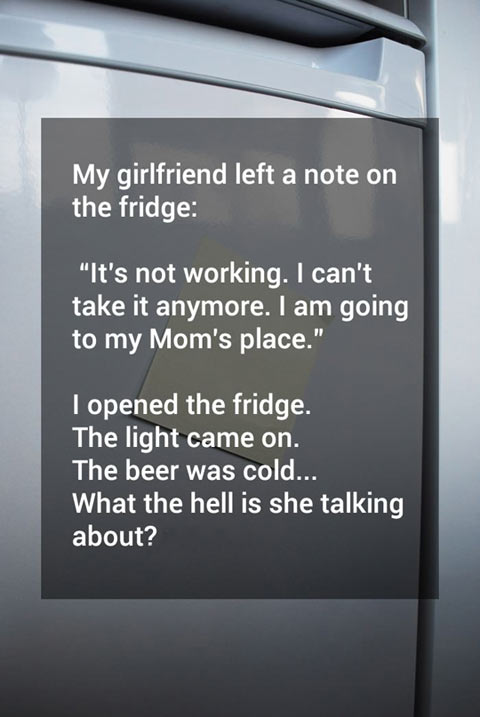 The note in the fridge…