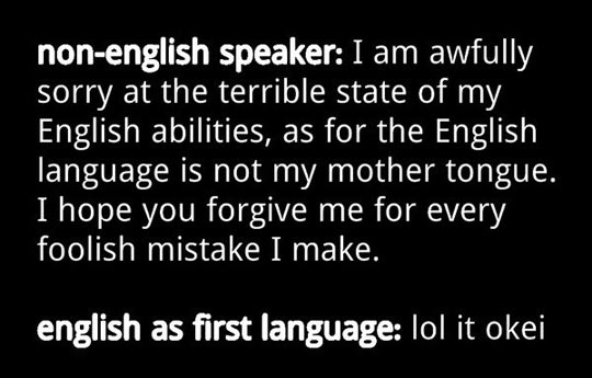 Non-English speakers vs. native speakers…