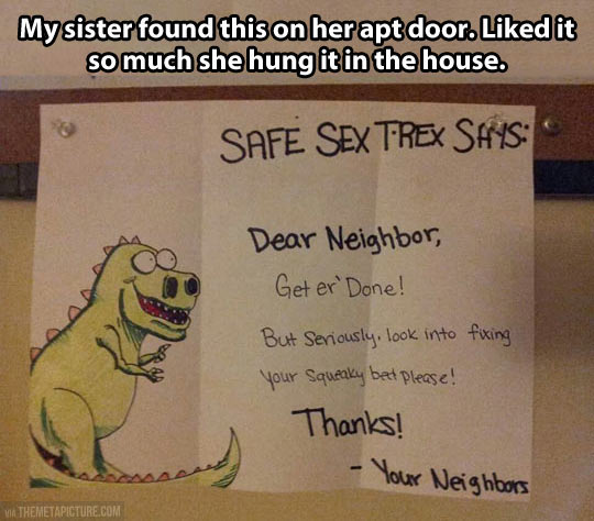 Safety tips from T-Rex…