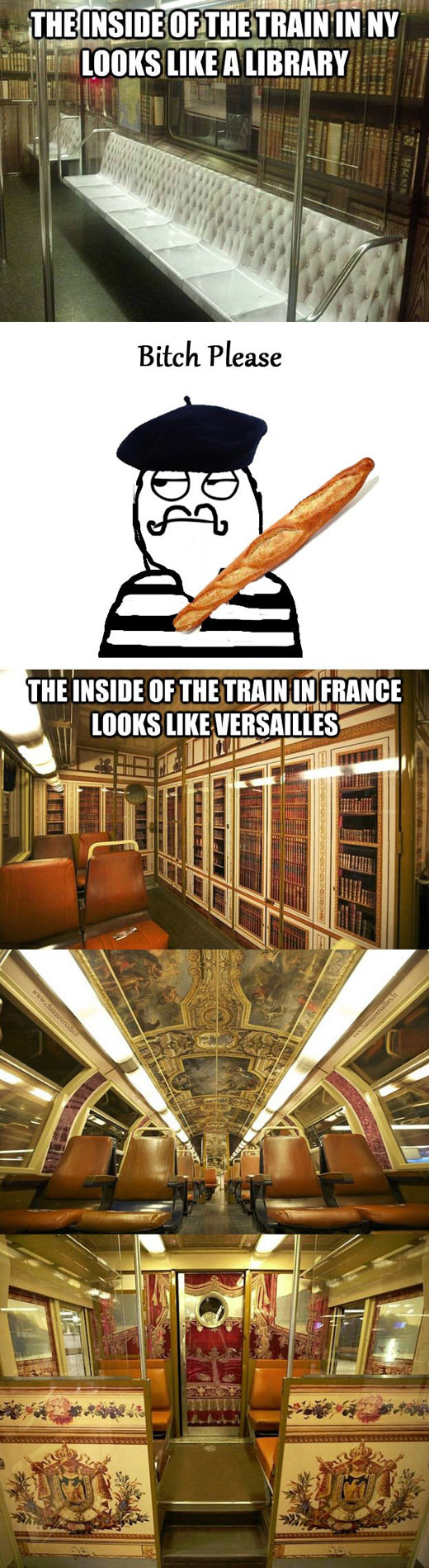 The inside of a train…
