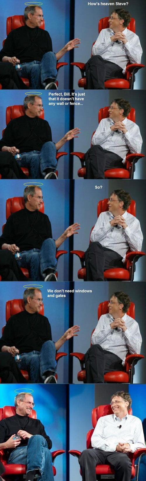 Steve Jobs explains Heaven to Bill Gates…