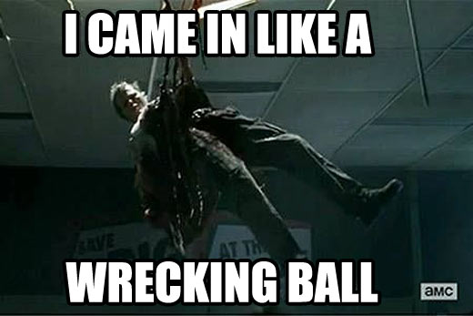 Wrecking zombie ball…