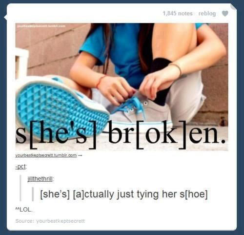 funny-girl-broken-tying-shoe