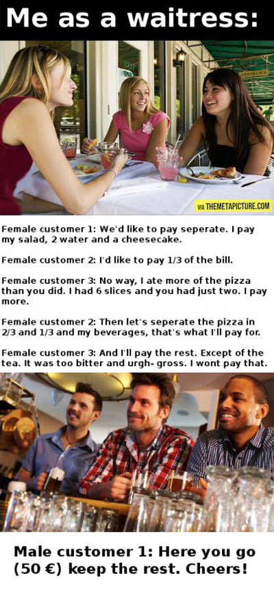 As a waitress, it happens more than you think…