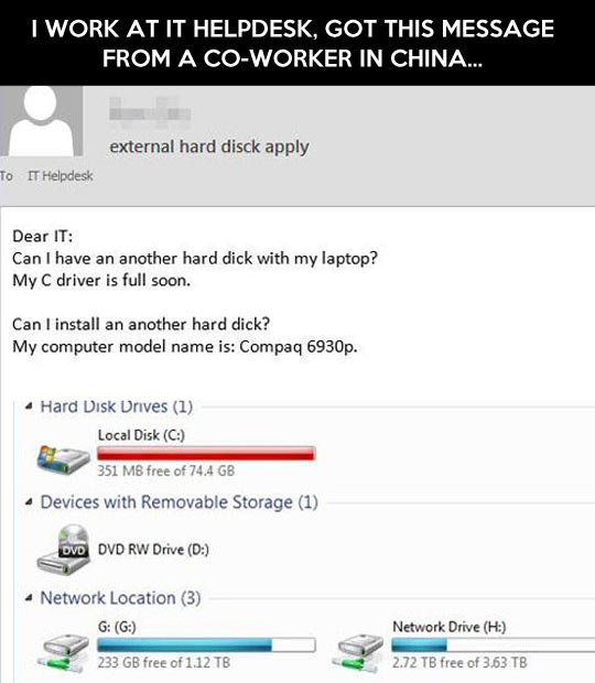Chinese people have the strangest requests…