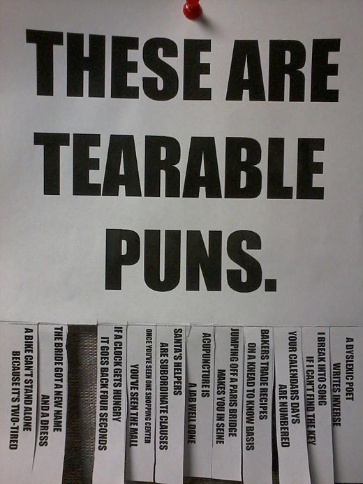 Tearable puns…
