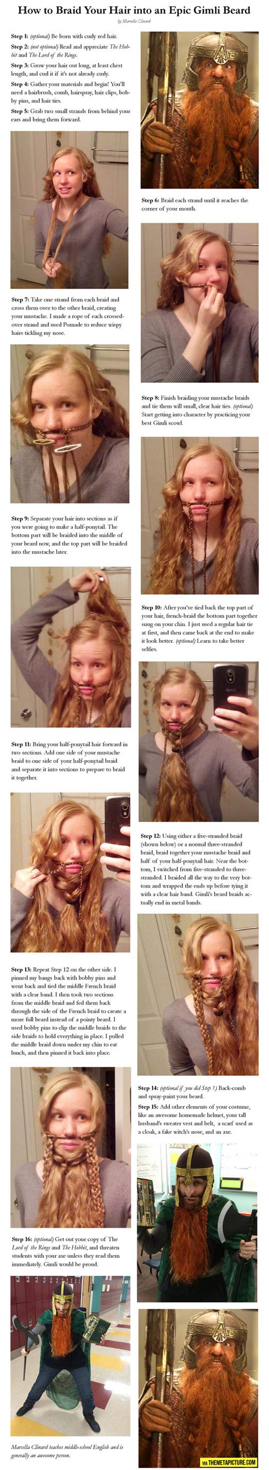 Turning you hair into an epic beard…