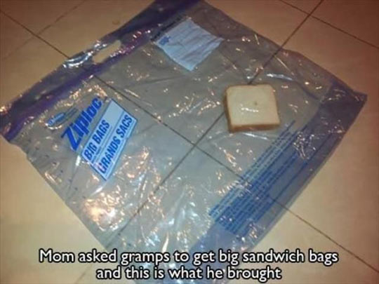Get the big sandwich bags…