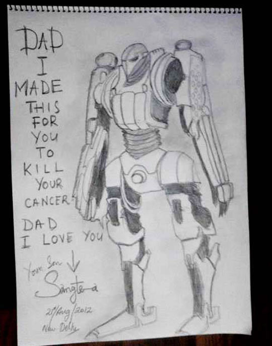 A little kid made this after he found out his dad has cancer…